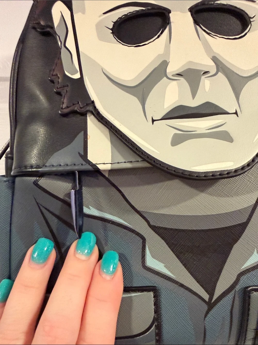 Loungefly Halloween Michael Myers Graphic Mini Backpack - Black/Blue